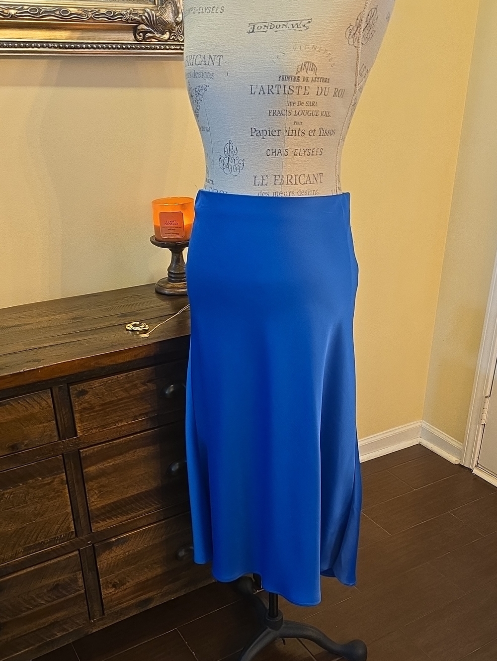 Rachel Zoe Bias Women’s Satin A-Line Midi Slip Skirt